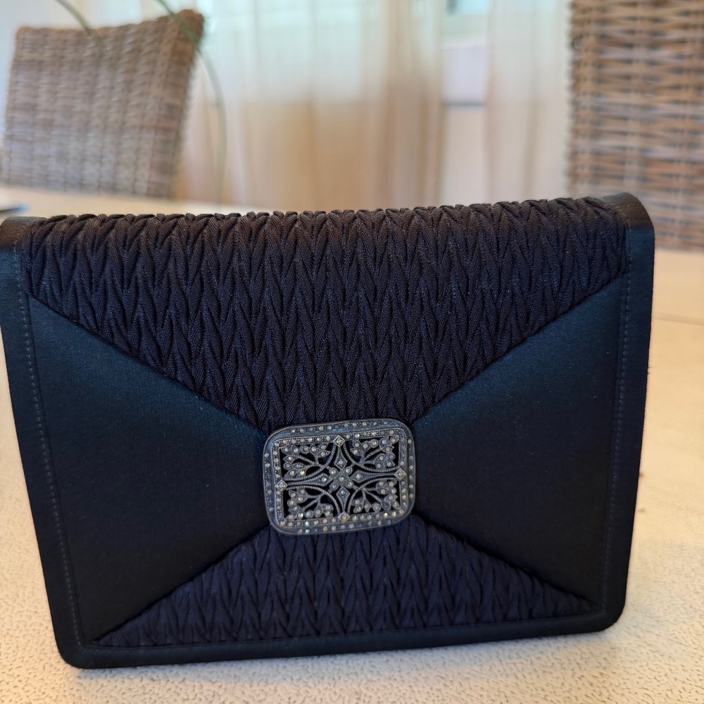 Vintage Finesse La Model Black Clutch Evening Bag
